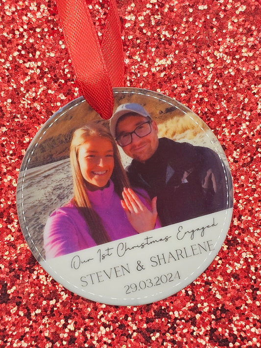 1st Christmas as Engaged Ceramic Ornament