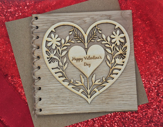 Wooden Valentine's Day Card