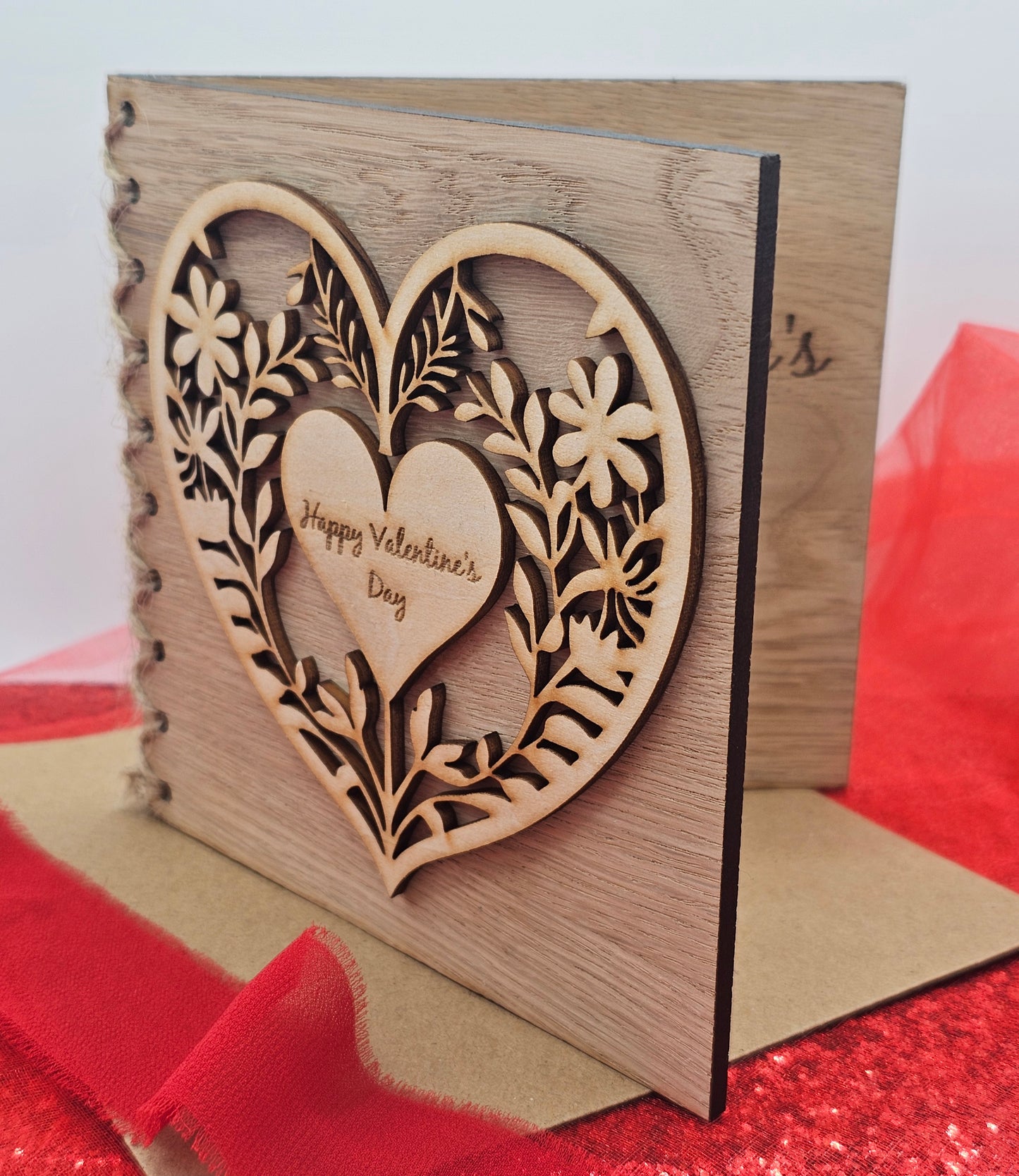 Wooden Valentine's Day Card