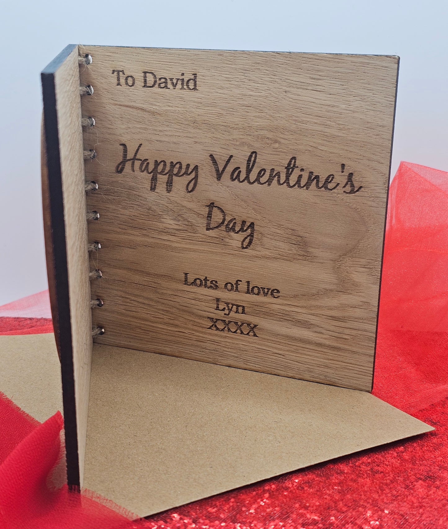 Wooden Valentine's Day Card